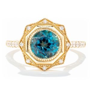Noam Carver 14K Yellow Gold Blue Topaz Engagement
